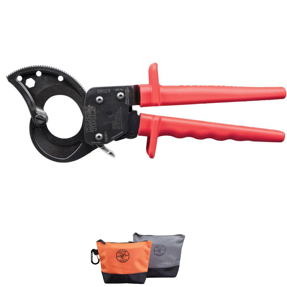 Klein Tools 63060 Ratcheting Cable Cutter with Free Stand up Zipper Bags from GME Supply